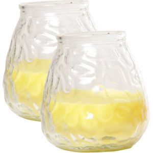 Citronella lowboy tafelkaars - 2x - 10 cm - 40 branduren - citrusgeur