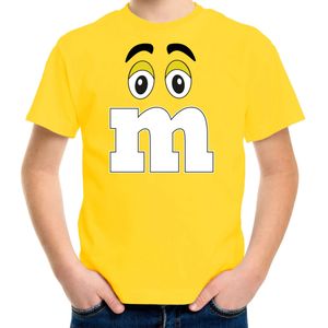 Verkleed t-shirt M voor kinderen - geel - jongen - carnaval/themafeest kostuum