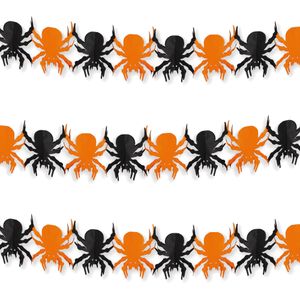 Set van 3x stuks halloween/Horror thema spinnen feestslinger 3 meter van papier