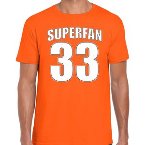 Superfan nummer 33 oranje t-shirt Holland / Nederland supporter racing voor heren