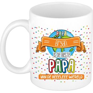 Naam mok papa Bryan - wit - de beste - keramiek - 300 ml - Vaderdag/verjaardag