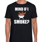 Mind if I smoke bbq / barbecue cadeau t-shirt zwart voor heren