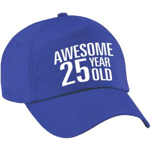 Awesome 25 year old verjaardag pet / cap blauw voor dames en heren