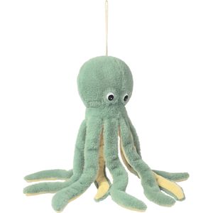 Inware pluche inktvis/octopus knuffeldier - groen - zwemmend - 36 cm