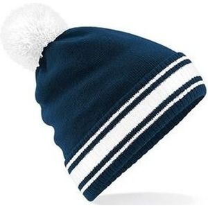blauw wit gestreepte muts
