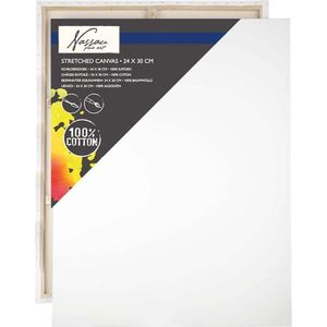 2x stuks canvas schildersdoeken 24 x 30 cm voor hobby verven/schilderen