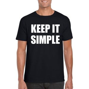 Keep it simple tekst t-shirt zwart heren