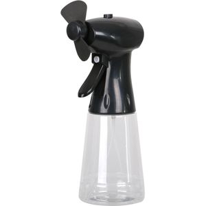 Ventilator/waterverstuiver voor in de hand - zwart - 350 ml - verkoeling