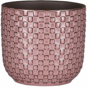 Mica Decorations Plantenpot - keramiek - roze - 12 x 11 cm