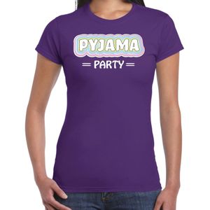 Verkleed T-shirt voor dames - pyjama party - paars - carnaval - foute party