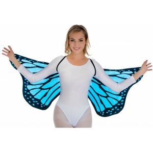 Vlinder vleugels - blauw - voor volwassenen - Carnavalskleding/accessoires