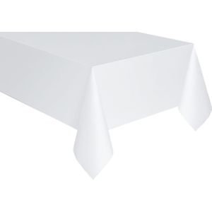 Tafelkleed/tafellaken - wit - 140 x 170 cm - polyester - Bruiloft tafelkleden