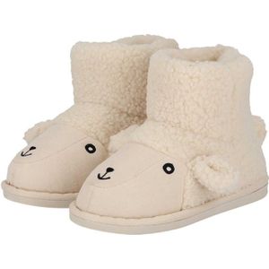 Apollo - Kindersloffen - Wit - Pantoffels - Met Antislip - Teddystof