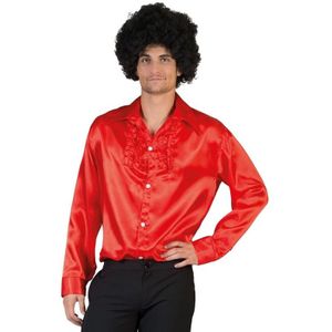Voordelige rode rouche blouse voor heren