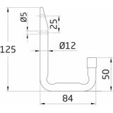 Garage/zolder gereedschap wand/muur ophanghaken - 4x - metaal - wit - H12.5 cm x B8.5 cm