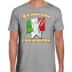 Verkleed T-shirt voor heren - Italie - grijs - voetbal supporter - themafeest