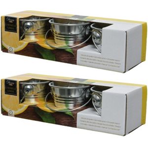 Set van 15x stuks anti muggen Citronella kaarsjes in emmertje - Geurkaarsen citrus geur - Anti-muggen kaarsen