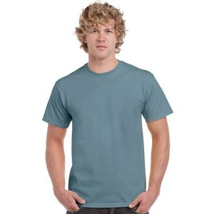 Basic katoenen t-shirt stone blauw voor heren