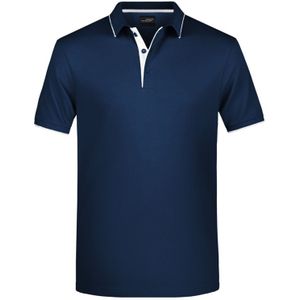 Polo shirt Golf Pro premium - navy/wit - katoen - voor heren