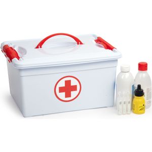 EHBO opbergdoos met vakken - 12L - 34 x 27 x 18 cm - kunststof - verband/pleisters box - Eerste hulp