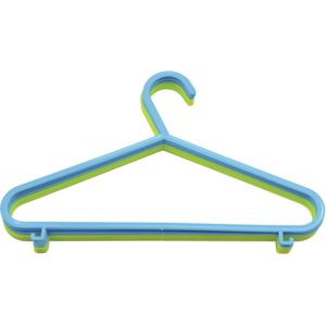 MSV Kledinghangers voor kinderen - kunststof - set 40x stuks - groen/blauw - 34 cm - Kinderkleding