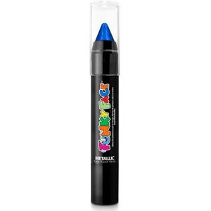 Face paint stick - metallic blauw - 3,5 gram - schmink/make-up stift/potlood