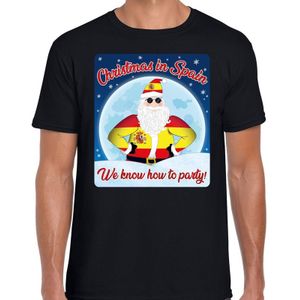 Fout Spanje kerst shirt Christmas in Spain zwart voor heren