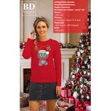 Foute Kersttrui/sweater voor dames - Merry Christmas - rood - kerstpoesje - kerst cadeau