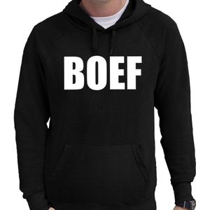 BOEF tekst hoodie zwart voor heren