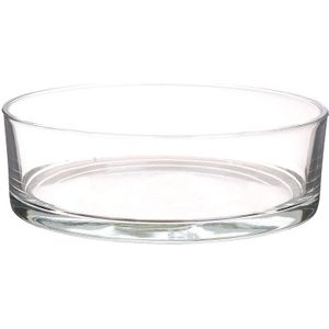 Lage schaal/vaas transparant rond glas 8 x 25 cm - cilindervormig - glazen vazen - woonaccessoires