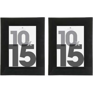 Atmosphera Fotolijstje Olympus - 2x - voor een foto van 10 x 15 cm - zwart - Kunststof/glas