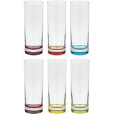 Set van 6x longdrinkglazen en 100x duurzame rietjes papier - 310 ml