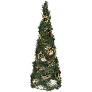 Kerstverlichting figuren Led kegel kerstboom draad/groen 40 cm 20 leds