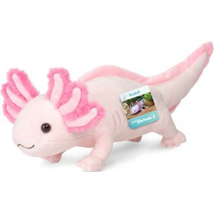 Knuffeldier Axolotl salamander - zachte pluche stof - premium kwaliteit knuffels - roze - 36 cm