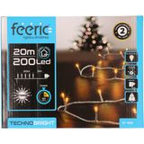 Kerstverlichting - warm wit - 20 meter - 200 led lampjes - transparant snoer