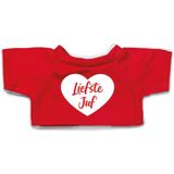 Pluche Teddybeer/ Knuffelbeer met Liefste Juf Hartje T-shirt - 24 cm - Beren Knuffeldier