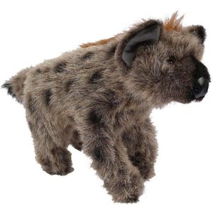 Knuffeldier Hyena - zachte pluche stof - grijs - kwaliteit knuffels - 26 cm - lopend