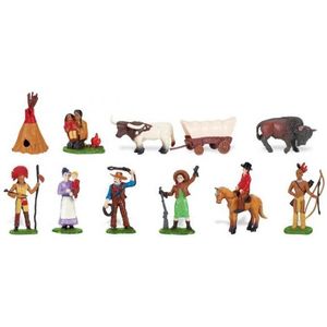 Plastic speelgoed figuren indianen en cowboys