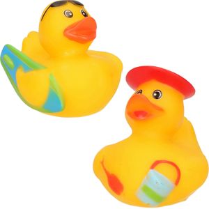 Badeendjes strand en surfer set 2x - 5 cm - rubber