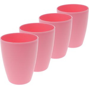 8x drinkbekers kunststof 340 ml roze - Limonade/picknick bekers