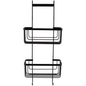 Tendance Hangend Doucherekje - zwart - 2-laags - 25 x 60 cm - RVS - zonder boren