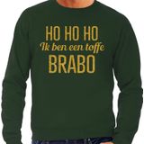 Foute kersttrui/sweater voor heren - Hohoho toffe Brabo - groen - glitter goud