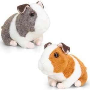 Keel Toys pluche cavia knuffels set in 2 kleuren met geluid 16 cm