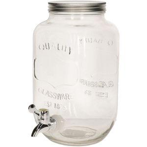 Glazen drank dispenser/watertap met kraantje 3 liter