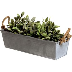 Plantenbak/bloembak Farmer - balkon/terras - zink - zilver - L44 x D15 X H13 cm
