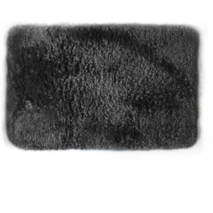 Spirella badkamer vloerkleed/tapijt - hoogpolig - zwart - 40 x 60 cm