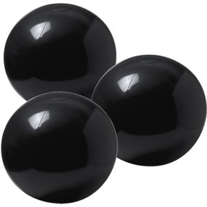 6x stuks opblaasbare strandballen extra groot plastic zwart 40 cm
