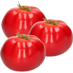 Esschert Design kunstfruit decofruit - 3x - tomaat/tomaten - ongeveer 6 cm - rood