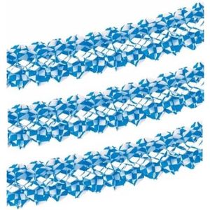 Set van 3x stuks papstar Bayern/Oktoberfest thema feest slinger wit/blauw 4 meter