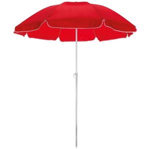 Rode strand parasol van polyester 145 cm